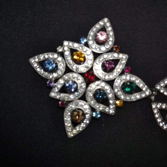 Vintage multi color rhinestone necklace - Picture 5 of 7